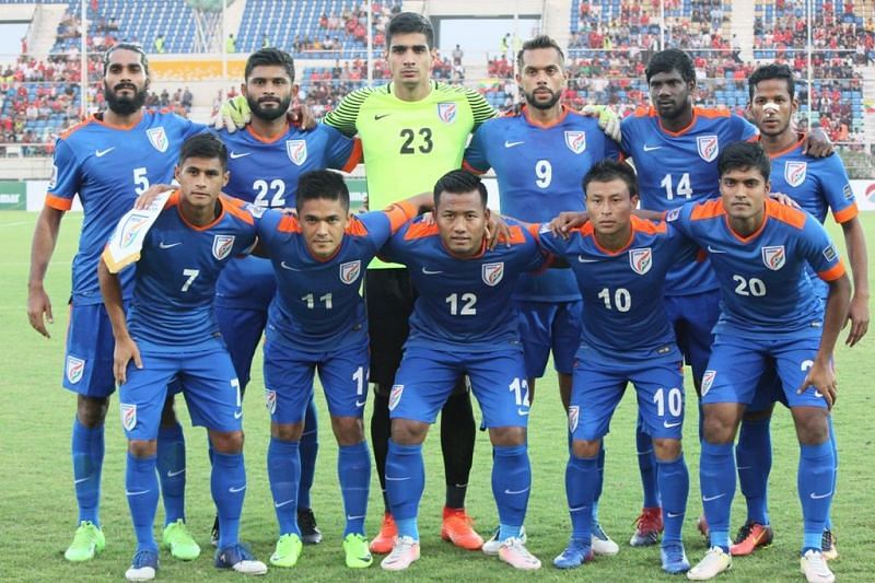 India's Starting XI against Myanmar in their Asian Cup qualifier (Image: AIFF Media)